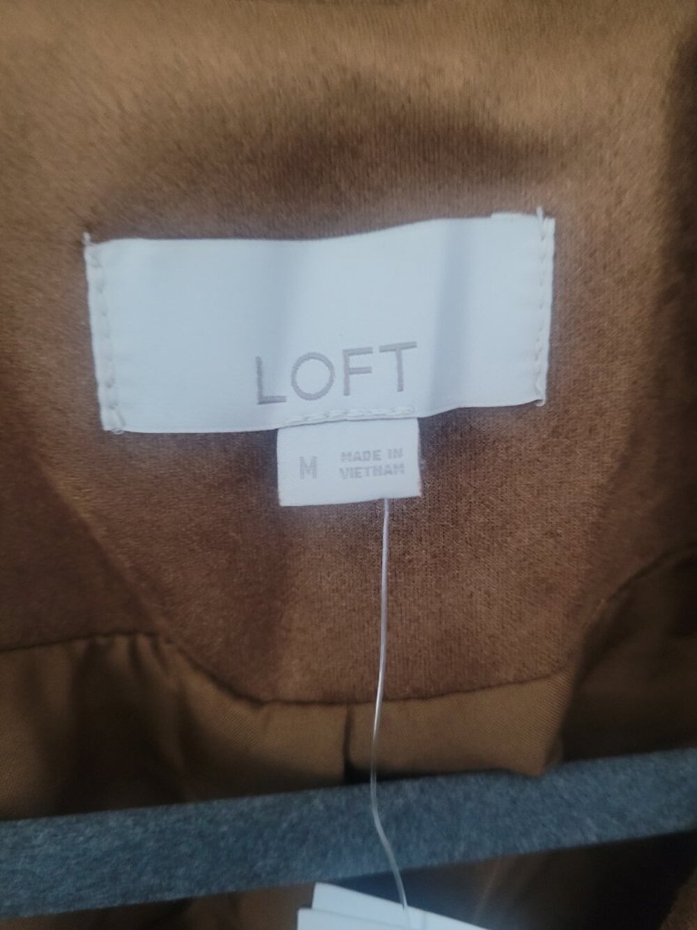 NWT LOFT Women's Faux Suede Moto Jacket Size M Brown/Tan - Picture 5 of 7